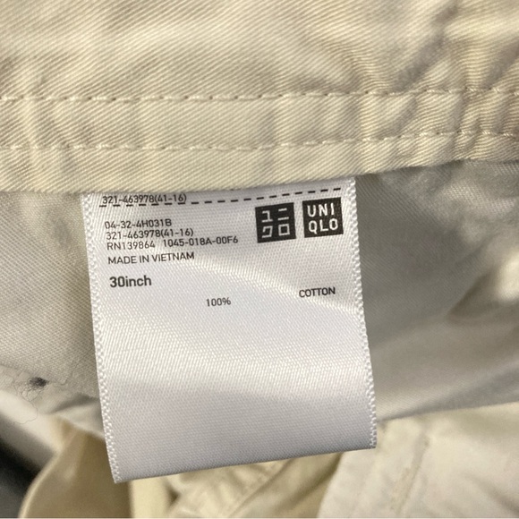 Uniqlo U Cream Beige Flat Front Pockets 100% Cotton Pants Women’s US 10 - Picture 13 of 16
